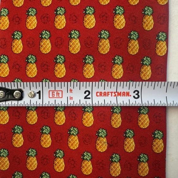 Burberry Men’s Red Neck Tie With Pineapples 🍍 - Picture 11 of 12